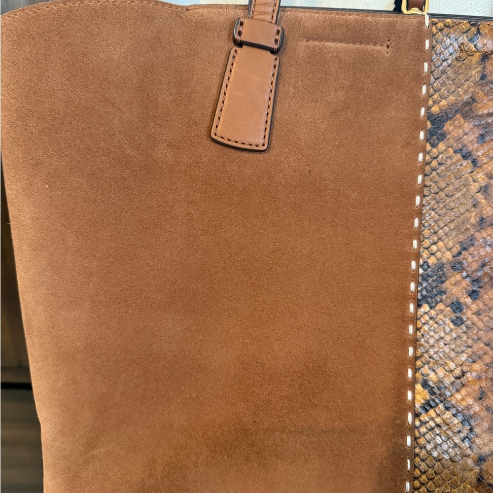Tory Burch Elegant Snakeskin and Suede Tote Bag - Picture 8 of 15